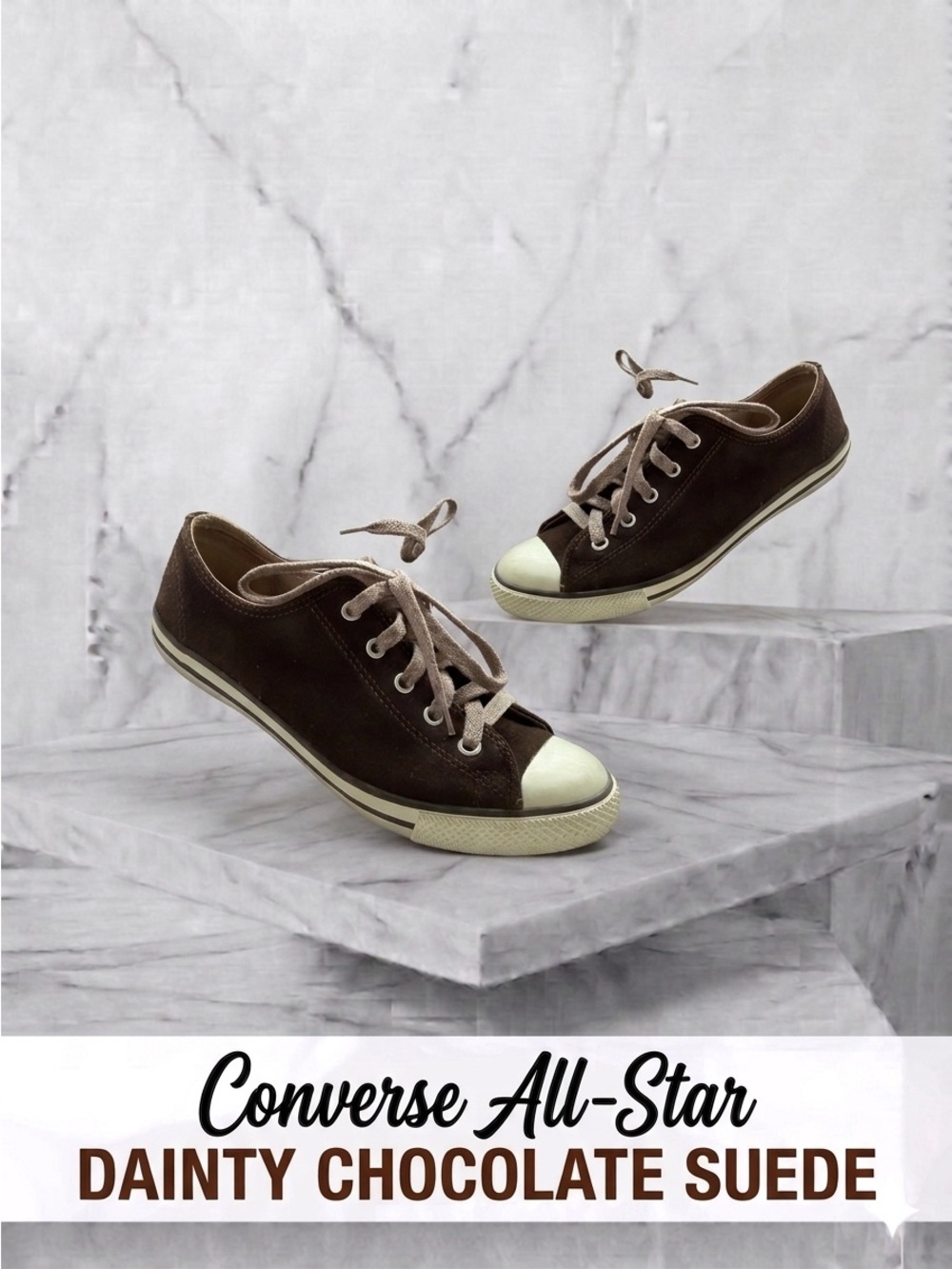 Converse Low-Top Suede Sneakers in Chocolate Brown with Cream Toe Size 8 women’s